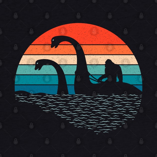 Bigfoot Riding Loch Ness Monster by Tesszero